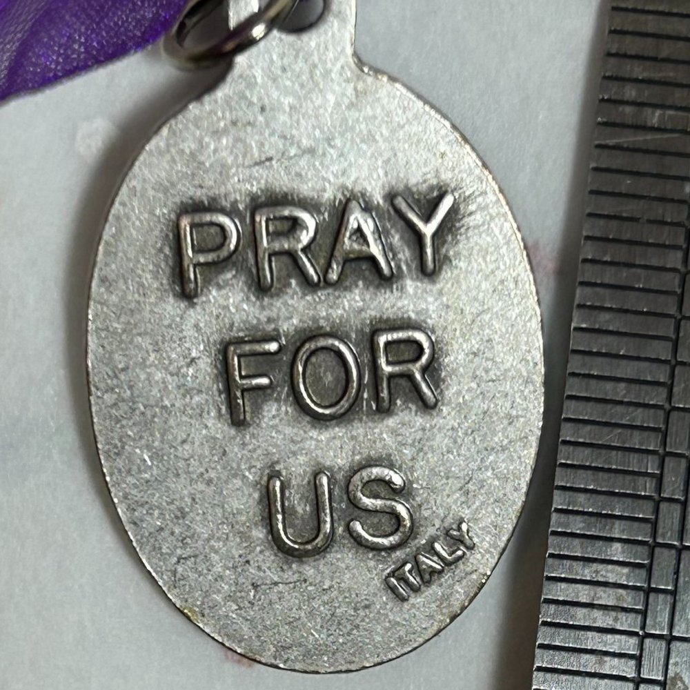 Vintage Old Silver Plate Saint St Francis Xavier Religious Medal Italy - Picture 2 of 4